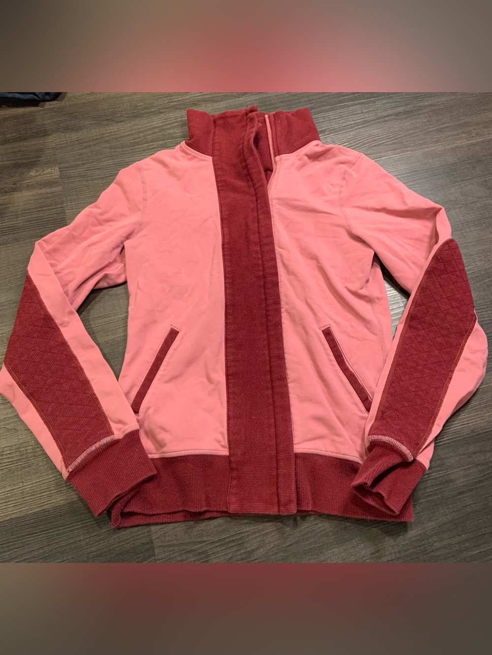 lululemon athletica Pink and Burgundy Two-Tone Bomber Jacket
